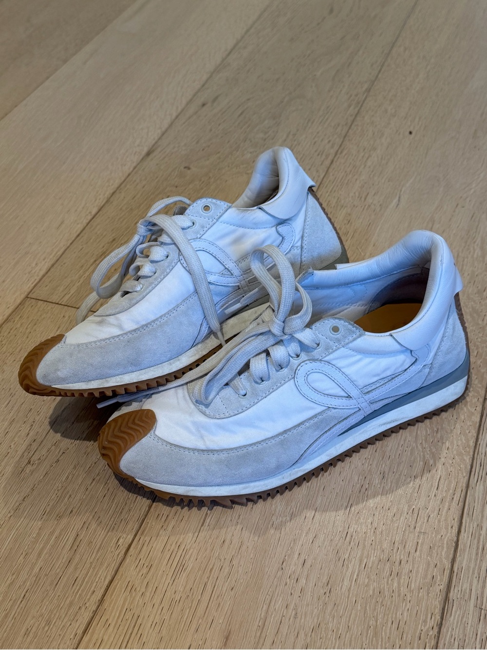 Loewe Cream Suede & Gum Rubber Low-Top Sneakers - Picture 5 of 5
